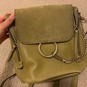 Chloe Small Faye Backpack in olive green
